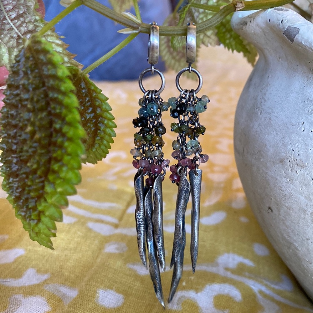 Sterling silver and Tourmaline earrings
